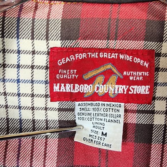 VTG 90s Marlboro Country Store Denim Trucker Jacket Mens M Blue Jean Button - Picture 15 of 15